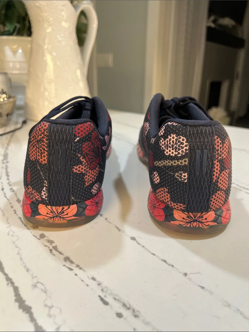 NOBULL Women’s Navy Athletic Sneakers with Coral and Pink Floral Print size W11
